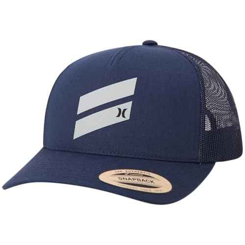 Hurley Men's Trucker Hat - Lightweight Breathable Poly Mesh Back Curved Bill Baseball Cap with Adjustable Snap Closure