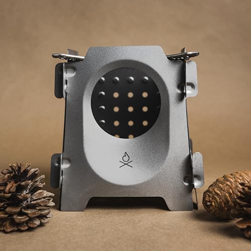 Überleben | Stöker Titanium Camping Stove – 7.7oz Ultralight Flatpack Wood Burning Stove for Backpacking, Hiking & Outdoor...