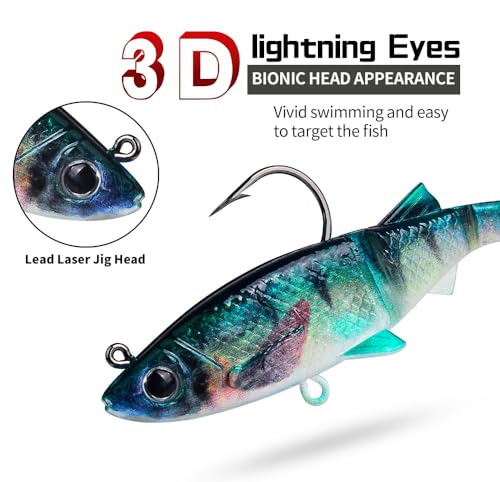 KTGCOZS Pack of 5 Soft Fishing Lure Set Artificial Bait for Outdoor Tackle and Freshwater Fishing Adventures 8cm/10cm/13cm