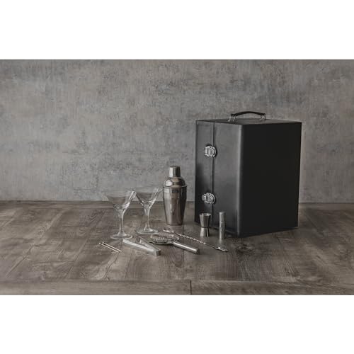 A Picnic time Manhattan Cocktail Case, Stainless Steel Shaker Set, Premium Bar Tools, Bar Accessories and Bartender Kit Ma...