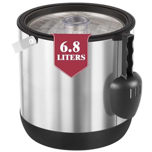 7QT/6.8L Large Insulated Ice Bucket for Parties, Double-Wall Beverage Bucket with Scoop & Lid,Keeps Champagne, Wine, Beer ...