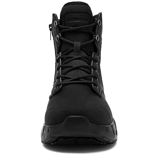 LARNMERN Non Slip Mens Boots Slip Resistant Work Shoes Sole-Cushion Side Zipper Comfort Botas Militares Hombre Zapatos de ...