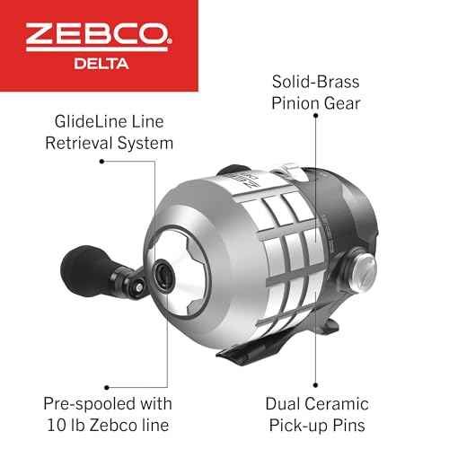 Zebco Delta Spincast Fishing Reel, Right or Left-Hand Retrieve, Dual Ceramic Pick-Up Pins, Pre-Spooled with Zebco Fishing Line, Braid Ready, Cool Gray