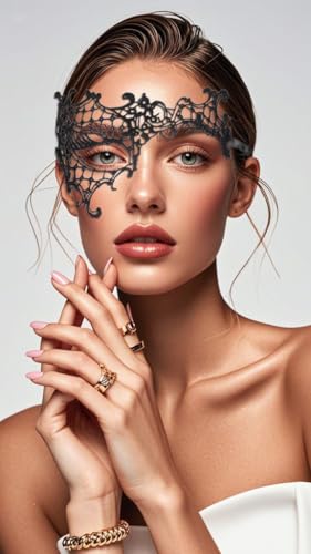 Blindery Masquerade Mask for Women Lace Eye Mask Venetian Mask Costume Lace Mask Ball Proms and Party
