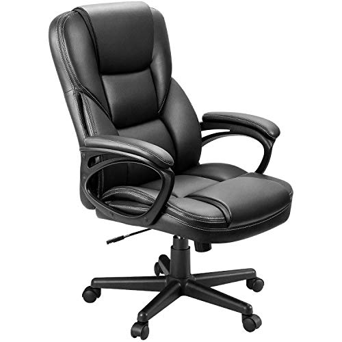 Furmax Office Executive Chair High Back Adjustable Managerial Home Desk Chair, Swivel Computer PU Leather Chair with Lumba...