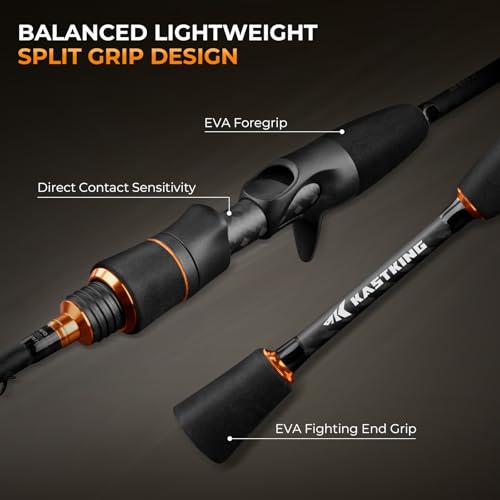 KastKing Zephyr Finesse Fishing Rods – BFS Baitcasting & Spinning Rods, IM6 Graphite, Extra Twin-Tip, 2pc & 3pc Travel Des...