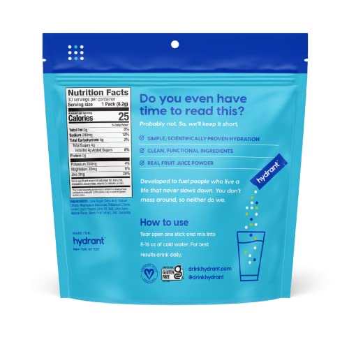 Hydrant Hydrate, Individual Hydration Electrolyte Powder Stick Packets with No Artificial Sweeteners, Colors, or Fillers (...