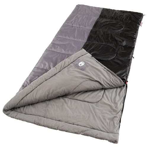 Coleman Biscayne Big & Tall Warm-Weather Sleeping Bag, 40°F Camping Sleeping Bag for Adults, No-Snag 2-Way Zipper for Vent...