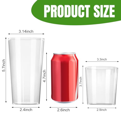 Liacere Drinking Glasses Set of 8, 17 oz Highball Plastic Glasses & 14oz Cocktail Plastic Glasses Set, Kitchen Water Glass...