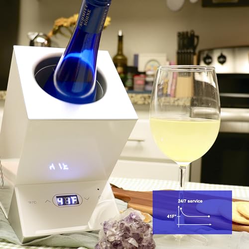 Cobalance Wine Chiller,Electric Wine Cooler Bucket for 750ml Vino or Some Champagne,Single Bottle Chiller for Poolside Par...