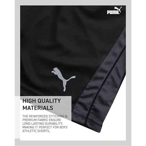 PUMA Boys Athletic Shorts - Quick Dry Breathable Interlock Performance Boys Basketball Shorts with Pockets (Sizes: 4-20)