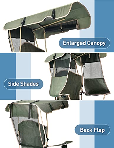 Docusvect Folding Camping Chair with Shade Canopy for Adults, Canopy Chair for Outdoors Sports with Cup Holder, Side Pocke...