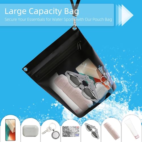 Waterproof Dry Bag with Watertight Zipper, Lightweight Pouch, IPX5 Crossbody Dry Sack for Kayaking, Beach, Boating, Campin...