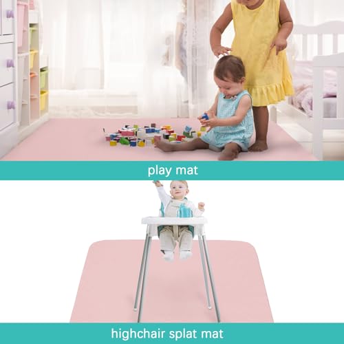 Splat Mat 2 Pack for Under High Chair & Arts & Crafts & Eating Mess, Waterproof 42''×46'' Baby Playtime Anti-Slip High Cha...