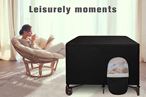 Dofilachy Blackout Cover for Pack N Play - Crib Blackout Cover Tent - Canopy Cover - Breathable Travel Crib Tent - Portabl...