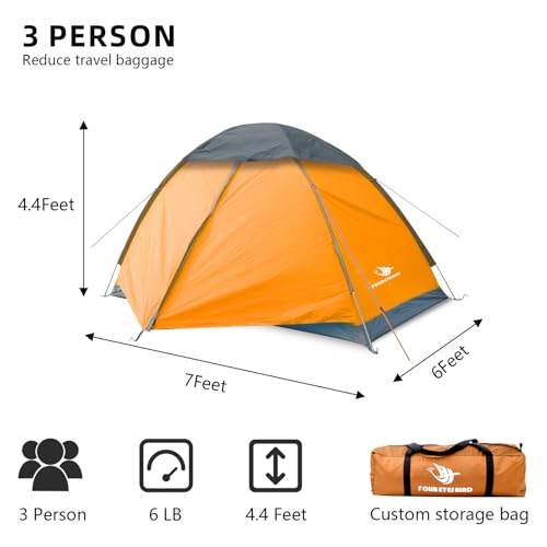 Arctic Lemmings 2-3 Person Backpacking Tent, 3-4 Season Lightweight Waterproof Tents with Two Doors for Outdoor Camping, H...