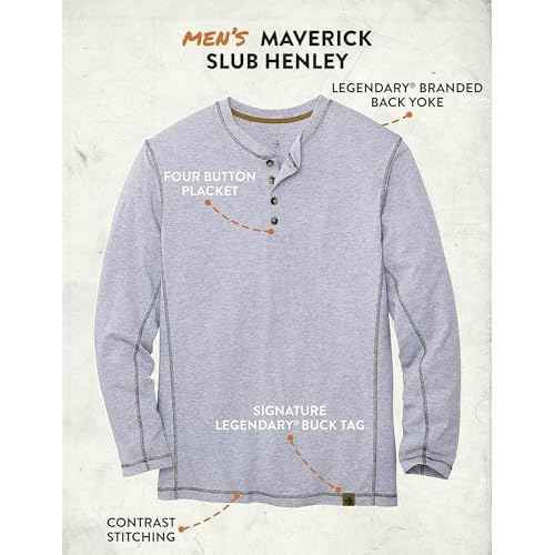 Legendary Whitetails Mens Maverick Slub Henley Shirt