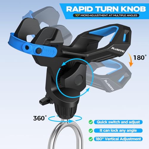 PLUSINNO 1/2/4 Pack Fishing Rod Holder for Ground, Upgraded Rod Holders for Bank Fishing, 360 Degree Adjustable Fishing Ro...