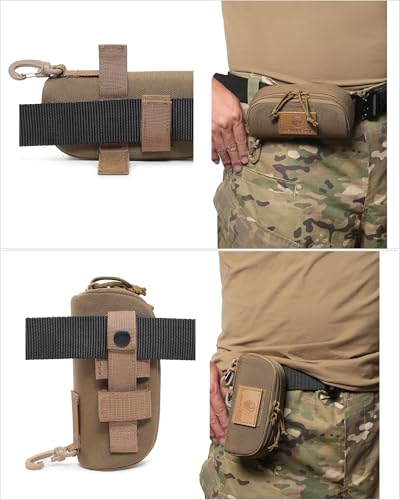 Lemubeane Tactical Molle Glasses Pouch Eyeglasses Hard Case Shockproof Sunglasses Carrying Case with Cleaning Cloth