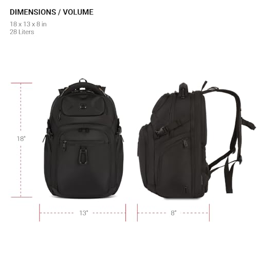 SwissGear Endure ScanSmart 17" Laptop Backpack – Reflective Tech Backpack with ScanSmart Compartment – Multiple Organizer ...