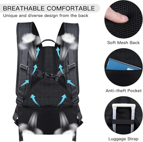 Extra Large Travel Laptop Backpack, 17.3 Inch Carry on Backpack for Men Women with USB Port, 50L Anti Theft Water Resistan...