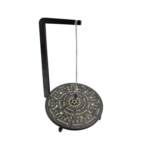 JDOQOKJ Wooden Pendulum Board with Crystal Stand,pendulum stand, 12.5x9 inch, Moon Phase Design, Meditation Room Decor (as...