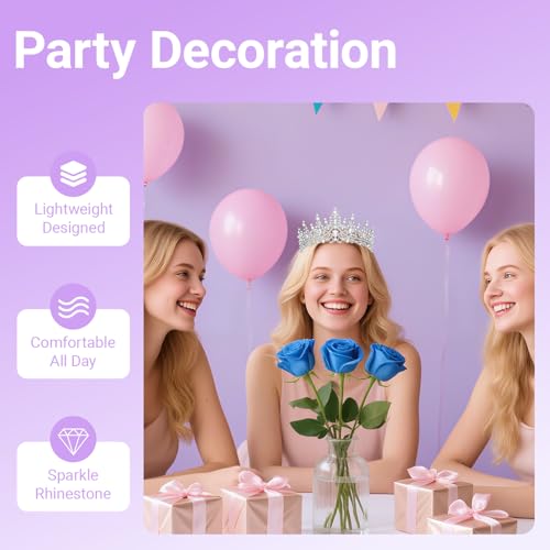 Queenship Tiara Crown for Women, Queen Tiara for Birthday Prom Bridal Party Custome Silver