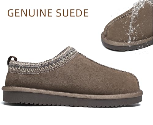 Meik Mangni Women's Slippers Genuine Suede Platform Mini Boots Mens Faux Fur Warm Lining Winter Mules Cozy Warm House Shoe...
