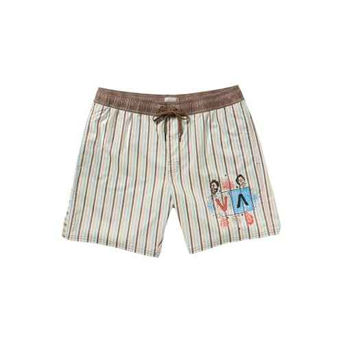 RVCA Men's Elastic Waist Boardshort, Featuring a Faux Fly & Pockets on the Side Seams.