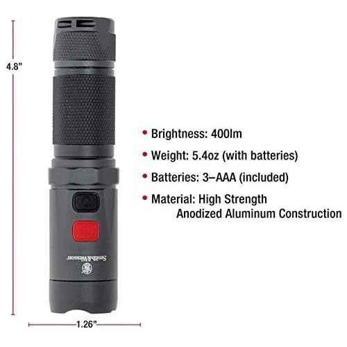 Smith & Wesson Night Guard Micro Flashlight with Compact Design, Easy Operation and Heavy Duty Construction for EDC, Work, Survival, Hunting and Outdoor