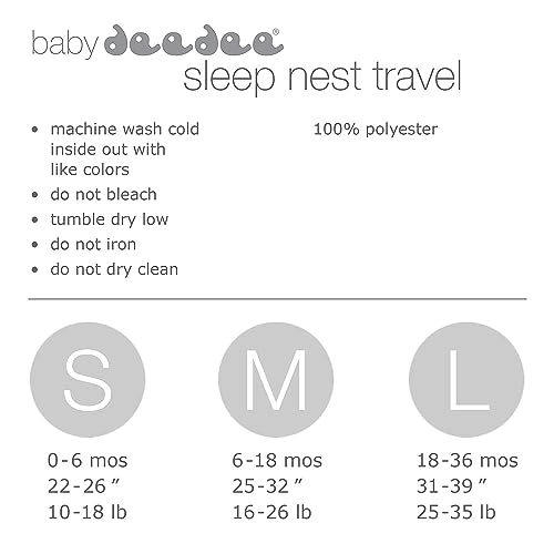 Baby Deedee Sleep Nest Travel Quilted Baby Sleeping Bag Sack with Sleeves, Gray Skies, Large (18-36 Months)