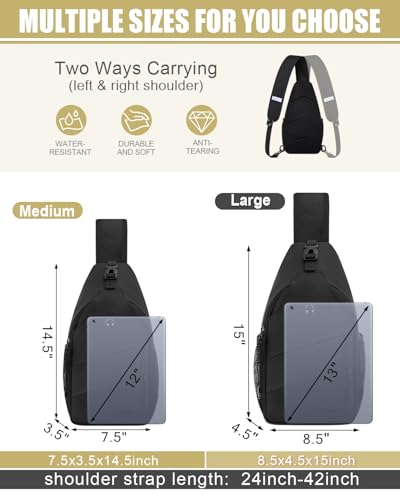 Pritent Crossbody Bags for Women Men Trendy Sling Bag Backpack Casual Chest Bag with Convertible Shoulder Strap