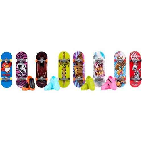 Hot Wheels Skate Rippin' Tricks Pack - 8 Fingerboards and 4 Pairs of Skateboard Shoes with Tony Hawk Inspired Designs, for Ages 5 and up, HMY19