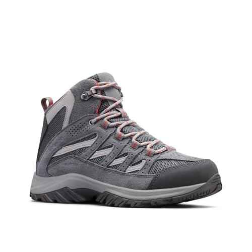 Columbia Womens Crestwood Mid Waterproof, Graphite/Daredevil, 9.5