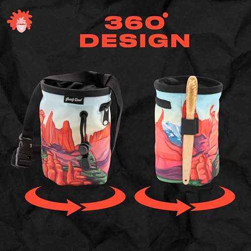 GNARLY DOOD Rock Climbing Chalk Bag | for Outdoor, Gym, & Bouldering | Adjustable Waist Belt, Durable Drawstring Closure,...