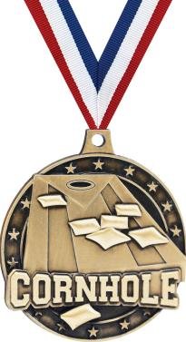Crown Awards Cornhole Medals - 2" and 2 Per Pack-Great for Field Games, Field Day, Family Reunions, BBQ, Tailgating