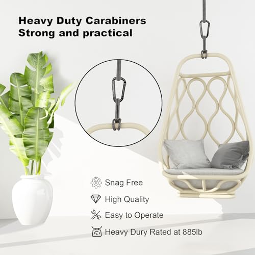 Carabiner Clip, 855lbs,3" Iron Heavy Duty Caribeaners for Hammocks, Camping Accessories,Hiking,Keychains,Outdoors and Gym ...