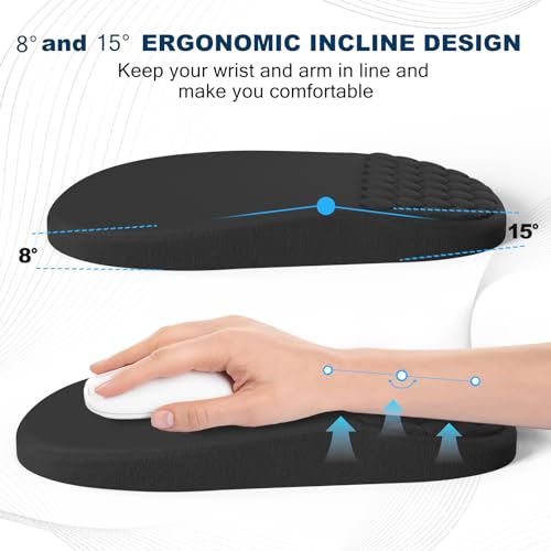 Hasinart Ergonomic Mouse Pad and Keyboard Wrist Rest with Massage Design, Space-Saving Mouse Pad Wrist Support, Memory Foa...