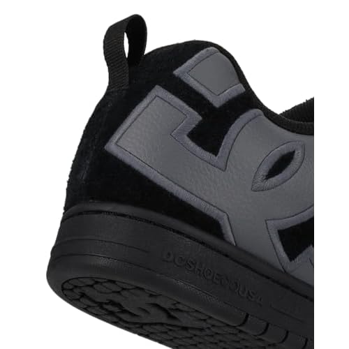 DC Men's Court Graffik SE Skate Sneaker Shoe, Black/Black/Grey, 14