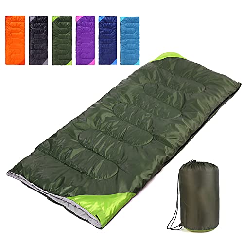 Camping Sleeping Bag for Adults Boys and Girls,Cold and Warm Weather-Summer, Spring, Fall, Lightweight, Waterproof Compact...