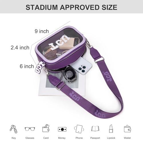 Montana West NCAA Clear Bag for Stadium Events Handbags for Sports Fans with Adjustable Nylon Strap,Card Pocket & Team Logo