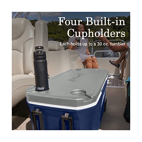 Coleman Classic Series Insulated Portable Rolling Cooler with Wheels, Leak-Resistant Outdoor Hard Cooler Keeps Ice up to 5...