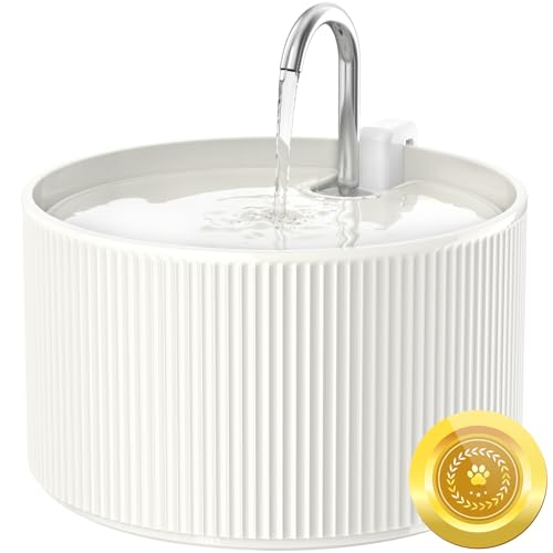 Ceramic Cat Water Fountain, 2.2L/74oz Automatic Pet Drinking Fountain for Indoor Cats and Small Dogs, Ultra Quiet, BPA-Fre...
