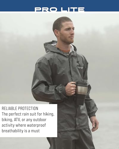 FROGG TOGGS Men's Pro Lite Rain Suit, Waterproof, Breathable, Dependable Wet Weather Protection