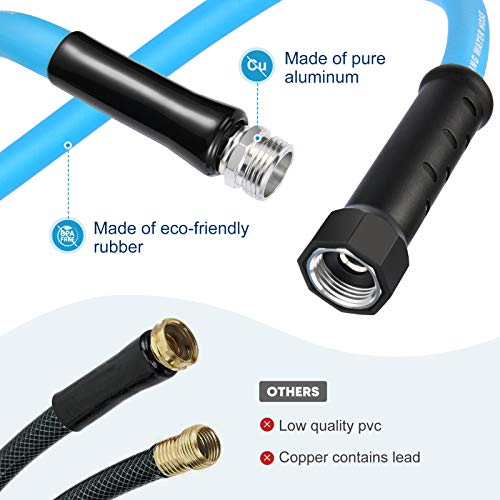 Kohree 25FT RV Water Hose with Storage Bag, 5/8'' Premium Drinking Water Hose Leak Free, No Kink and Flexible Garden Hose ...