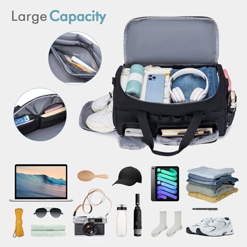 BAGZY 3 In 1 Tactical Military Travel Duffle Bag 40L with Shoe Compartment Gym Bag Backpack for Fitness Weekender Deployme...