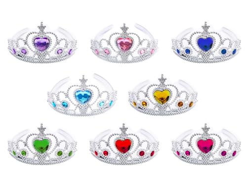 S & E TEACHER'S EDITION 16 Pcs Tiaras Crown Set, Princess Dress Up Costume Birthday Party Favors Accessories Kid Birthday