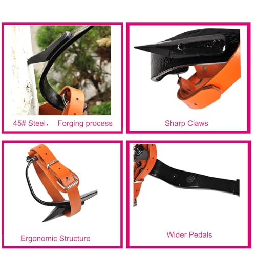 Rohseson Tree Climbing Spikes, Tree Climbing Gear with Non-Slip Pedal, Adjustable Tree Climbing Tool Set