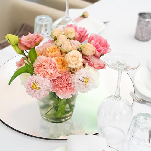 Seelenruhe 12" Round Mirrors for Centerpieces for Tables, Round Mirrors Trays Plates for Centerpieces, Wedding Decoration...
