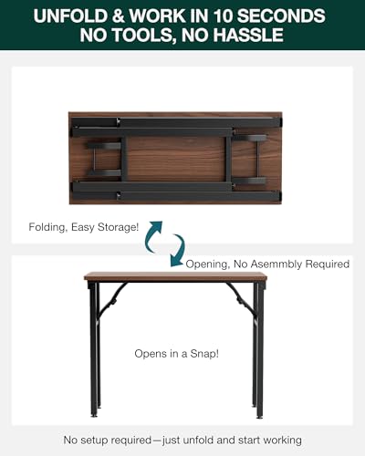 Frylr Small Folding Computer Desk – Portable 35.8 Inch Foldable Laptop Table, Collapsible and Compact for Easy Storage and...